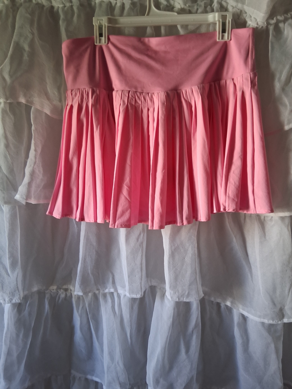 Pink Pleated Mini Skort